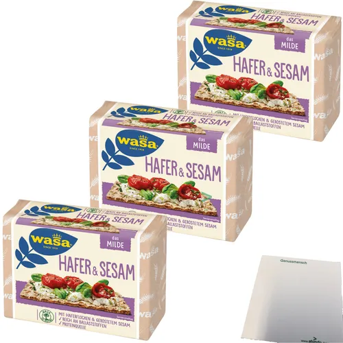 Wasa Knäckebrot Hafer & Sesam 3er Pack 3x230g Packung usy Block