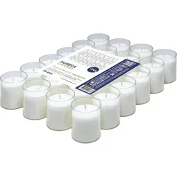 HORECA CANDLES Teelichter 24 Stück Weiß – 24h Brenndauer – Deko Kerzen für Hochzeit, Gastro, Event, Party, Tischdeko – Transparentes Ge... - Weiß