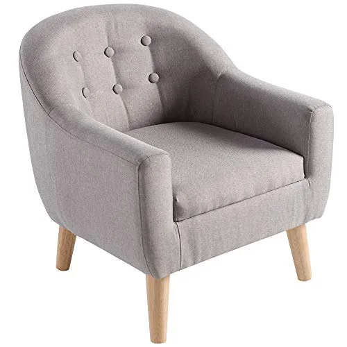 howa Kindersessel grau 8622 - Sessel fürs Kinderzimmer, modern und bequem, ideal für Kinder bis 45 kg mit stabilen Holzfüßen für sicheren Stand.