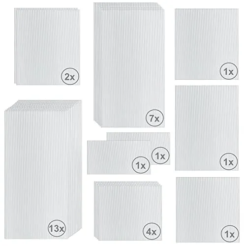 Zelsius Hohlkammerstegplatten Set 31-teilig | 4 mm Gewächshausplatte - Gartengewächshäuser mit UV-beständigen Platten, die Temperaturen von -25°C bis +60°C standhalten und ideal für Gewächshäuser sowie vielseitige Überdachungen sind.