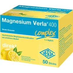 Magnesium Verla 400 Direkt-Granulat 50 St - Nahrungsergänzungsmittel für einen ausgeglichenen Magnesiumhaushalt, ideal zur Unterstützung von Muskeln und Nerven, 50 praktische Portionsbeutel.