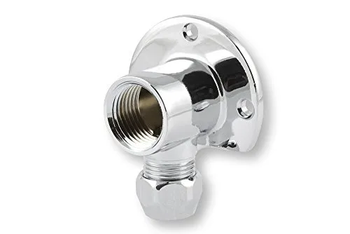 derClou24 5008013010 Messing Wandscheibe verchromt (Deckenwinkel) für 1/2 Zoll Ventile, Quetschanschluss 10mm f.Kupferrohr