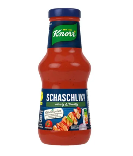 Knorr Schlemmer-Sauce Schaschlik, 250ml – Würzige Sauce für Grillgerichte