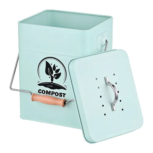relaxdays Komposteimer mit Geruchsfilter 6 Liter - Türkis - Praktischer Komposteimer für die Küche mit 6 Litern Volumen. Der abnehmbare Deckel mit Aktivkohlefilter sorgt für frische Luft. Robustes Eisen und stilvolles Vintage-Design machen ihn zum dekorativen Highlight in jedem Haushalt.