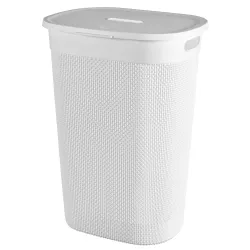 Keter Germany GmbH CURVER FILO RECYCLING Wäschesammler, 55 Liter, Wäschetruhe mit verschließbarem Deckel, Farbe: weiß 248218