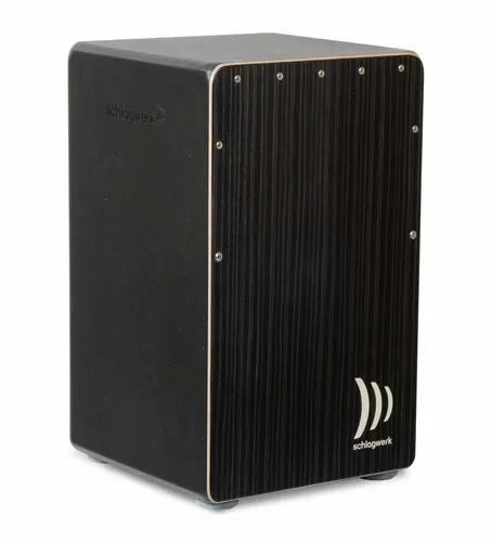 Schlagwerk CP91 Cajon Hard Coal Stripes Größe L - Percussion Cajon mit hochwertiger Birke-Schlagfläche und SPL-Korpus, bietet besten Klang und Qualität für kreative Musiker.