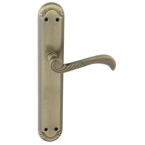 domino Türgriff Blind Drückergarnitur Langschildgarnitur Türklinke für Zimmertür, Bürotür, Kellertür & Innentür L-Form Türbeschläge aus Aluminium Bronze Türdrückergarnitur CASABLANKA M3