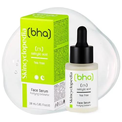 Skincyclopedia Salicylsäure Serum, BHA Peeling mit Zink und Teebaum, Anti Pickel Gesichtsserum, Beseitigt Hautunreinheiten und Mitesser, Blemish Control Skincare, Klärende Gesichtspflege, 30ml