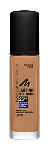 Manhattan Lasting Perfection 25 Stunden Make up, Natural Bronze 68, feuchtigkeitsspendende Foundation, langanhaltend, hohe Deckkraft, für einen makellosen Teint, 30 ml