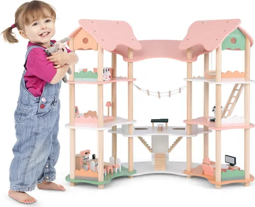 COSTWAY Puppenhaus aus Holz