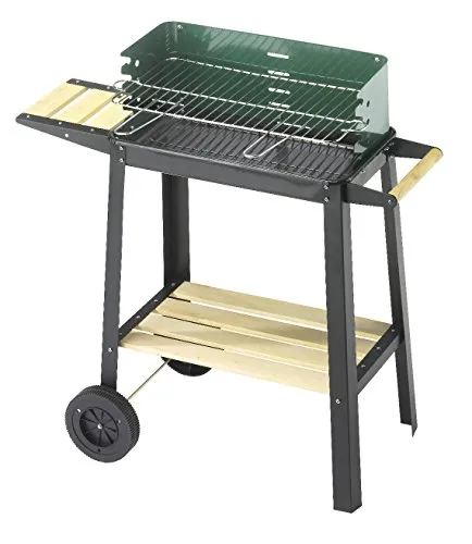 ompagrill 47166 Holzkohlegrill 50–25 50311 W/Grün - Grills, robuster Holzkohlegrill mit stabilem Wagen und lackiertem Stahlgestell für ein unvergessliches Grillerlebnis im Freien.