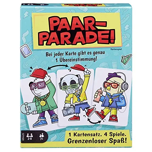 Mattel Games GTH20 - Paar-Parade Kartenspiel, Gesellschaftsspiel, Familienspiel ab 7 Jahren