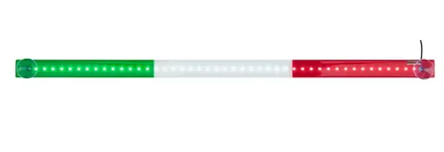 LED-Lichtleiste 60 cm - Italienische Farben für KFZ-Innenräume - Verleihen Sie Ihrem LKW oder Wohnmobil italienisches Flair mit dieser 60 cm langen LED-Lichtleiste in grün, weiß und rot. Flexibel und mit praktischer Saugnapf-Halterung, einfach zu montieren und sofort einsetzbar.