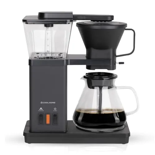 CoolHome Masterbrew Kaffeemaschine - Filterkaffeemaschine mit Blooming-Funktion - Kaffeemaschinen mit Warmhalteplatte für perfekten Kaffeegenuss und großem Wassertank für mehrere Tassen, ideal für gesellige Runden.