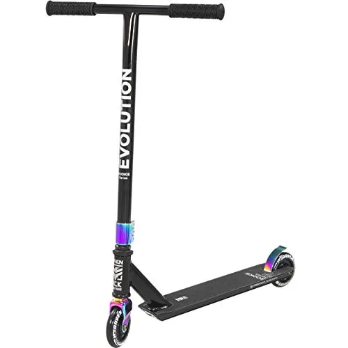 RAVEN Scooter Stunt Freestyle Tricks Roller für Kinder und Erwachsene - Roller/Kickboards mit 100mm PU Rädern, ABEC-9 Kugellagern und einem stabilen T-Shape Lenker für optimale Kontrolle und Sicherheit beim Stuntfahren.