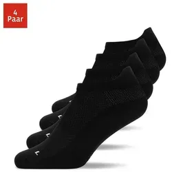 SNOCKS Laufsocken Running Socken für Damen & Herren (4-Paar) mit Fersenlasche und atmungsaktiv durch Mesh schwarz 43-46