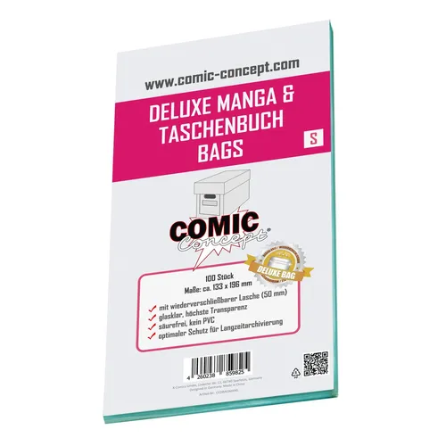 Comic Concept Deluxe Manga & Taschenbuch Bags S (133 x 196 mm) 100 Hüllen