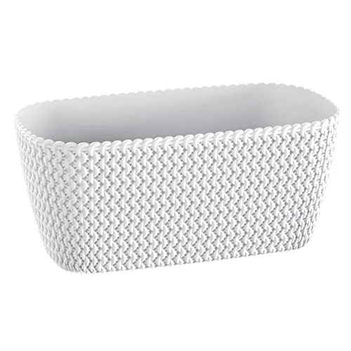 Prosperplast Jardinera für Balkon Fall 4l., Abmessungen (MM) 297x145x133, weiße Farbe