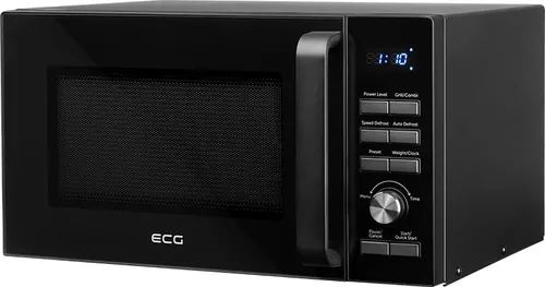 ECG MTD 2590 GBS Mikrowellenherd - Standmikrowelle mit 25 Litern Volumen, Grillfunktion und 9 automatischen Kochprogrammen für vielseitiges Kochen in eleganter schwarzer Ausführung.