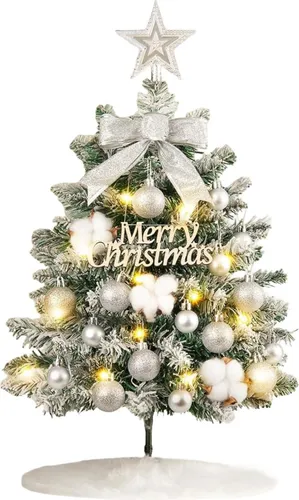 Künstlicher Weihnachtsbaum 60cm LED Beleuchtung & Kugeln Mini Tannenbaum