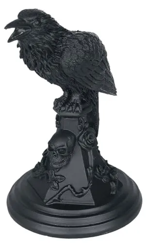 Alchemy England Black Raven Kerzenhalter - Gothic Kerzenständer aus langlebigem Polyresin, ideal für Fans und als stilvolles Dekor für dein Zuhause.
