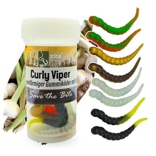 Zite Fishing Curly Viper Gummiköder Forelle 8 STK von Zite