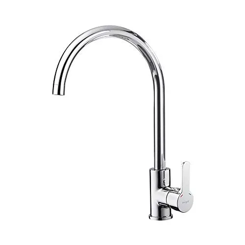 Ibergrif, M14022 Einhebel Küchenarmatur, Hoch Wasserhahn für Bad mit Auslauf Höhe 271 mm, Chrom