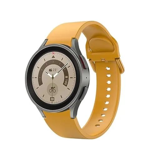 System-S Armband 20 mm aus Silikon für Samsung Galaxy Watch 5 4 Smartwatch in Gelb