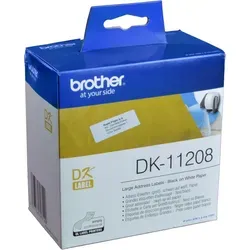Brother Etikettenrolle DK-11208 - 400 selbstklebende Etiketten, 38x90mm in Weiß, ideal für professionelle Kennzeichnungen und einfache Adressierung