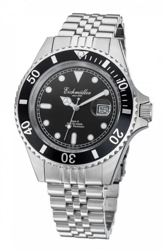 Eichmüller Taucheruhr 3464-01 - Armbanduhren, Robuste 20 ATM Taucheruhr mit elegantem Edelstahlband und sportlichem Design, ideal für Wassersport und Outdoor-Aktivitäten.