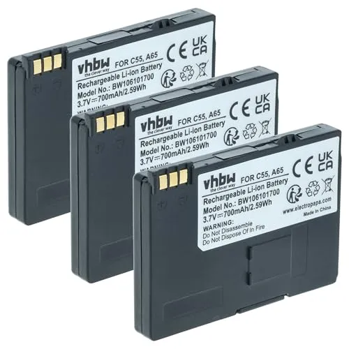 vhbw 3X Akku kompatibel mit Siemens Gigaset SL2, S440, SL100, SL150, S445, SL1 schnurlos Festnetz Telefon (700 mAh, 3,7 V, Li-Ion)