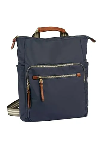 camel active Damen Rucksack aus Nylon mit Reißverschluss Blau - Damen-Rucksackhandtaschen, mittelgroß mit praktischer Fächeraufteilung und strapazierfähigem Nylon, ideal für den täglichen Gebrauch.