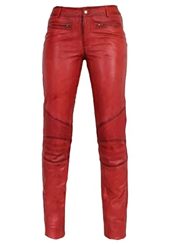 Lederhose Damen Ricano Donna aus Lammnappaleder in Rot 3XL von Ricano