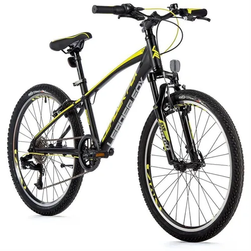 Zoll Alu MTB Fahrrad Leader Fox Spider Boy 8 Gang Schwarz Gelb 24