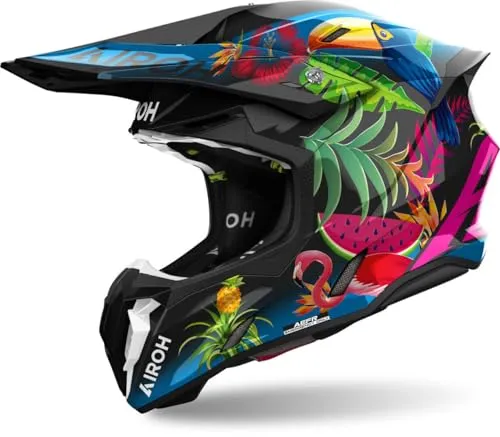AIROH TWIST 3 AMAZONIA GLOSS L - Motorradhelm mit modernem Design und innovativer Technologie, ideal für sicheres Fahren und Komfort. ECE 22 06 zertifiziert für höchste Sicherheitsstandards.