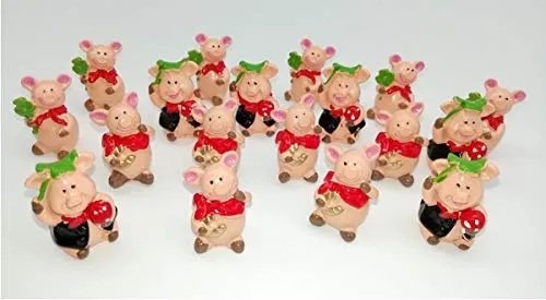 unbekannt 36 Glücksschweinchen Figuren Glücksbringer Mini Schweinchen Tischdeko