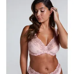 Hunkemöller Unwattierter Bügel-BH Diva in Pale Lilac - 85C - Eleganter unwattierter Bügel-BH aus undurchsichtigem Stoff mit semitransparenter Spitze und Blumenmuster. Perfekt für den Alltag und ideal kombinierbar mit dem passenden Diva-Slip.