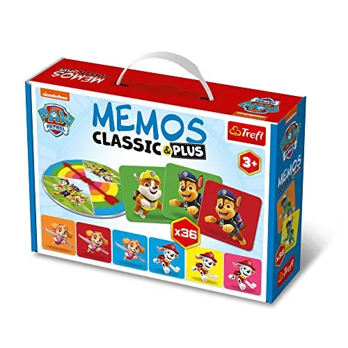 Memos Classic Plus Paw Patrol - Gedächtnisspiel für Kinder ab 3 Jahren, fördert das Gedächtnis und die Wahrnehmungsfähigkeit mit 36 bunten Bildern