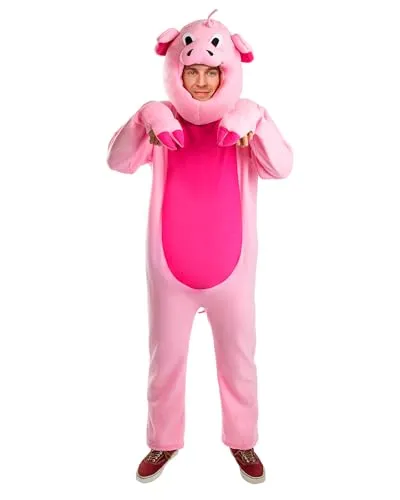 Funidelia Schwein Kostüm XL für Erwachsene – Komplettanzug für Karneval, Halloween & Partys