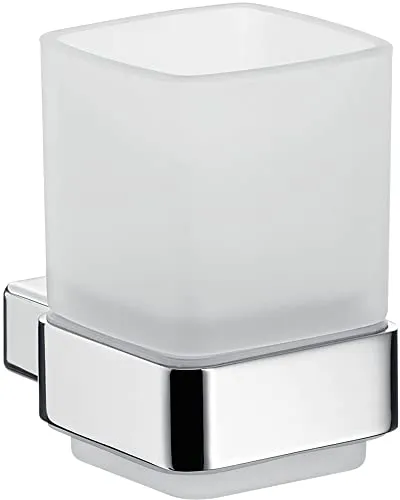emco LOFT Zahnbürstenhalter mit Glas zur Wandmontage - Eleganter Zahnbürstenhalter aus Aluminium und Kristallglas, ideal zur Wandmontage für mehr Platz im Bad. Stilvoll und praktisch, passt perfekt in jedes Badezimmerdesign.