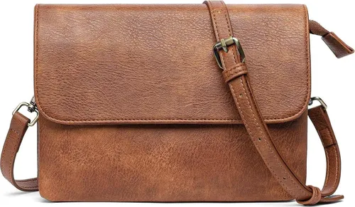 GAEKEAO Braune Umhängetasche Damen Retro mit Kartenfächern