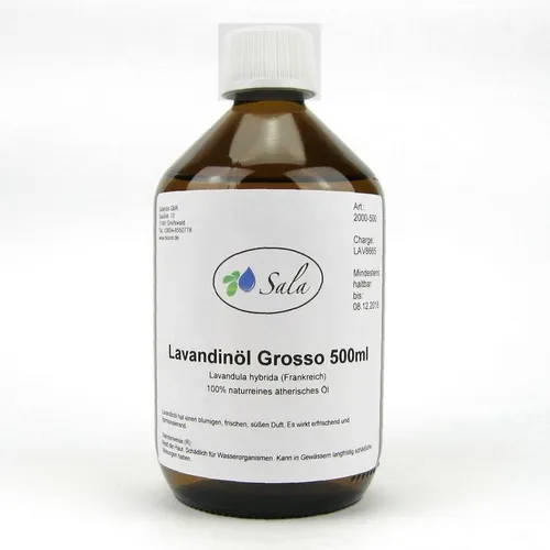 Sala Lavandinöl ätherisches Lavandin Öl Grosso naturrein 500 ml Glasflasche