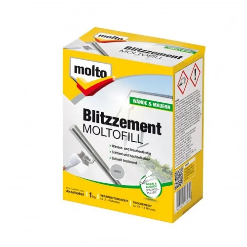 Molto Blitzzement Moltofill Grau 1 kg Mörtelpulver Schnelltrocken