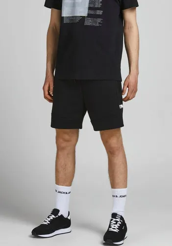 Jack & Jones AIR SWEAT SHORTS schwarz - Modische Sweatshorts aus pflegeleichter angerauter Sweatware mit praktischen Reißverschlusstaschen, ideal für Freizeit und Sport.
