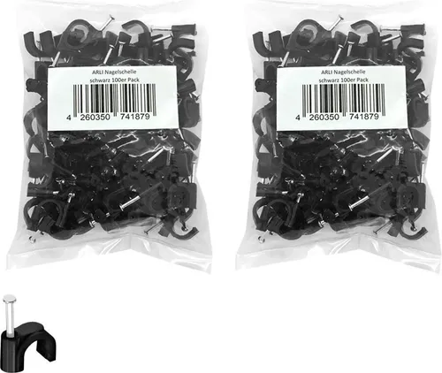 200x ARLI Nagelschelle 10 mm schwarz