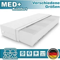 Matratze MED+ Komfort 7 Zonen 180 x 200 cm – Hochwertige Kaltschaummatratze mit waschbarem Bezug - Die MED+ Komfort Kaltschaummatratze bietet optimalen Schlafkomfort durch 7 Zonen. Der atmungsaktive Bezug ist abnehmbar und waschbar. Ideal für langlebige Nutzung und angenehmes Schlafklima.