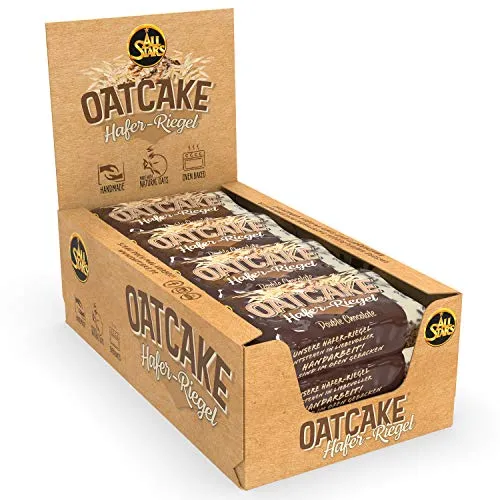All Stars Oatcake Hafer-Riegel Double Chocolate - Proteinriegel mit hochwertigen Haferflocken für langanhaltende Energie, ideal als sättigender Snack vor dem Training oder Meeting.