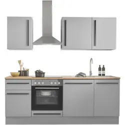 Mid.you Küchenleerblock 220 cm – Grau, Eiche, Kunststoff von MID.YOU