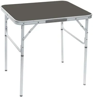 Bo-Camp Campingtisch grau 70x60cm - Camping-Möbel mit kratzfester MDF Tischplatte und leichtem Aluminiumrahmen. Höhenverstellbar von 30 bis 70 cm für optimalen Komfort beim Campen.