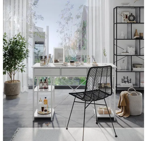 Vicco Schminktisch Chino, Weiß, 120 cm mit 3 Schubladen von Vicco